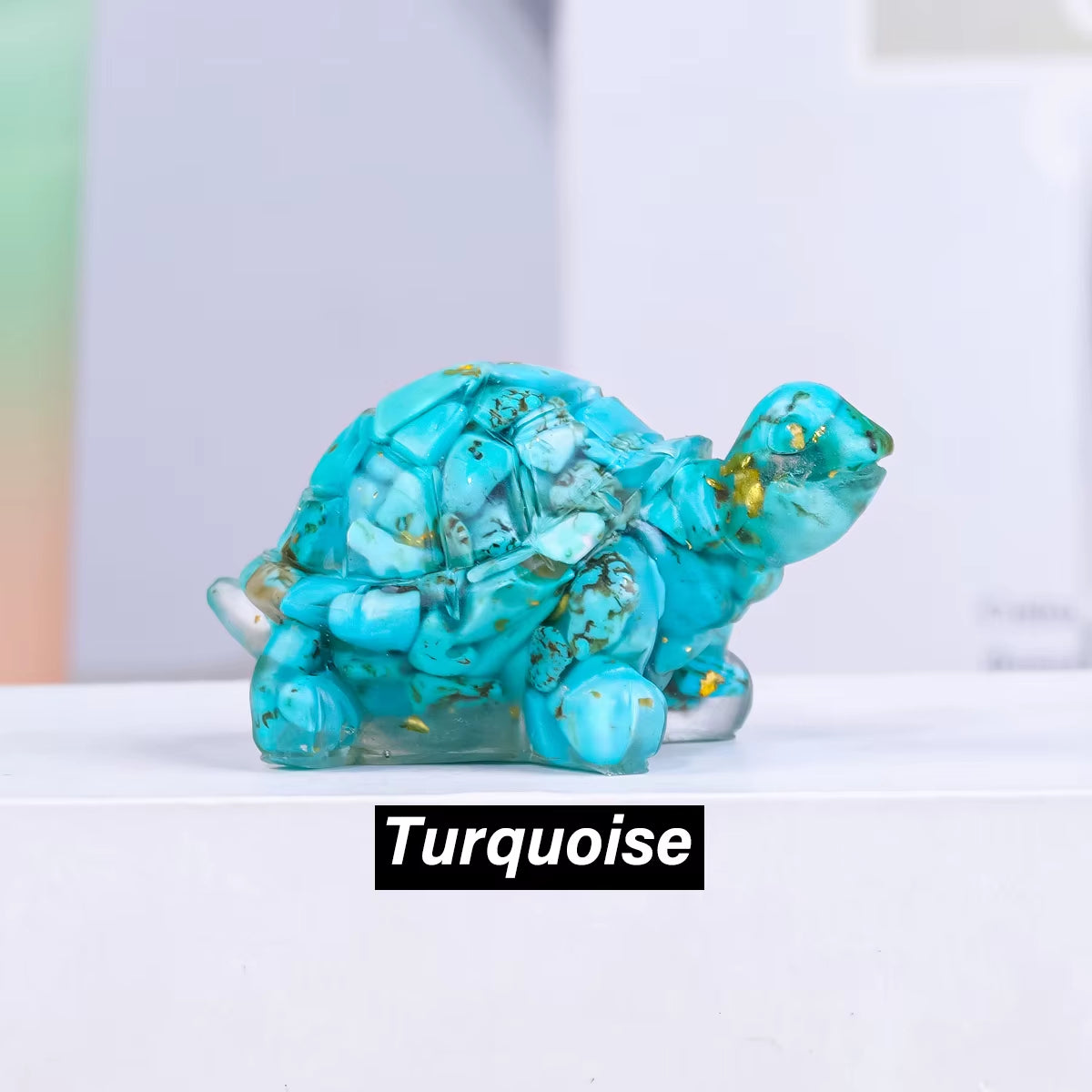 1PC Natural Crystal Stone Turtle Statue Reiki Stone Tortoise Figurine Amulet Fengshui Sculpture for Home Office Decoration