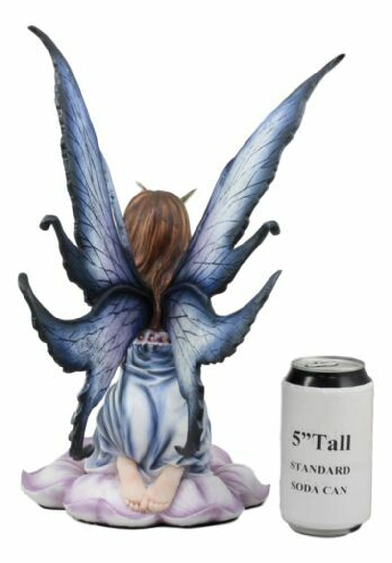 Purple Lavender Flower Fairy with Hummingbird Figurine 14"H Fairy Garden Statue