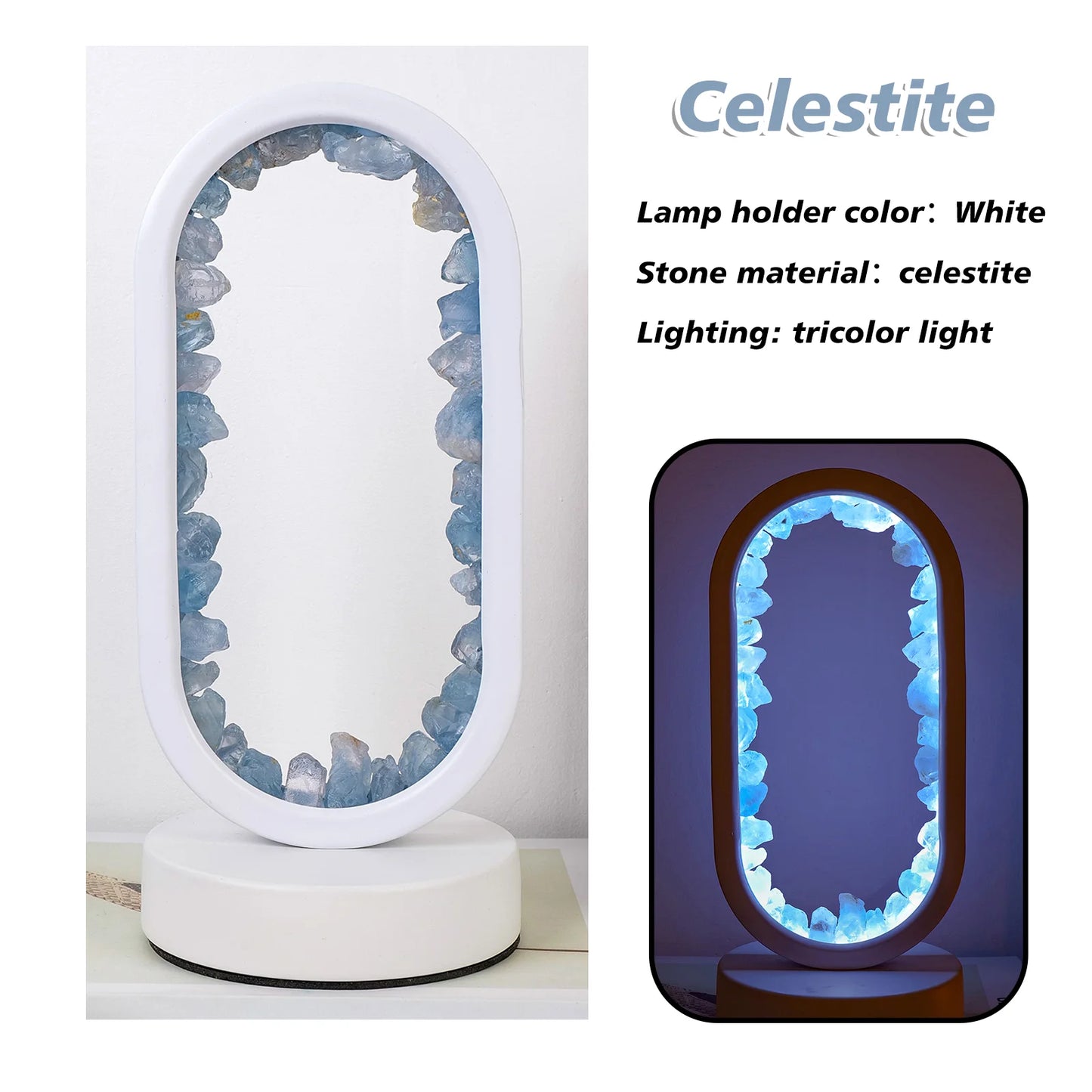 1PC Led Bedside Lamp Natural Quartz Amethyst Flowers Raw Stone Crystal Lamp Soothing Night Light for Bedroom and Desk