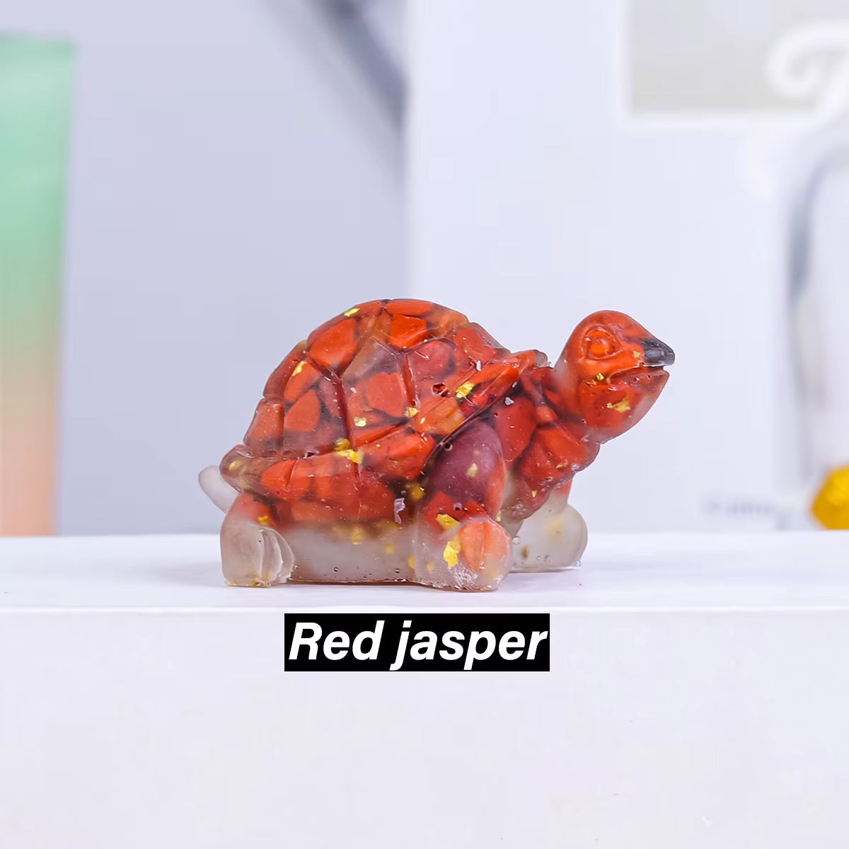 1PC Natural Crystal Stone Turtle Statue Reiki Stone Tortoise Figurine Amulet Fengshui Sculpture for Home Office Decoration