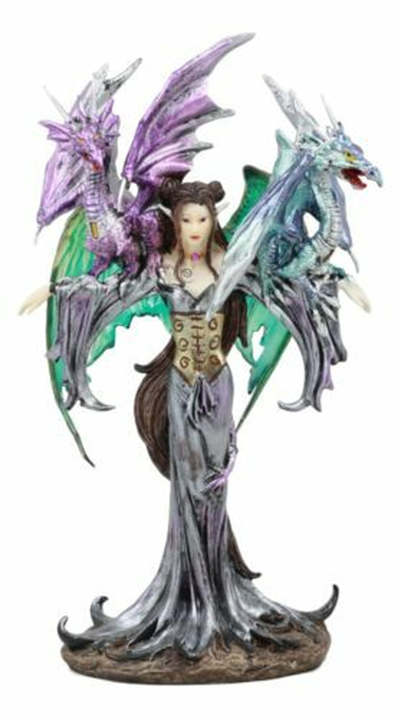 Ebros Khaleesi Mother of Dragons Statue 10.25" Tall Fairy with Two Dragons