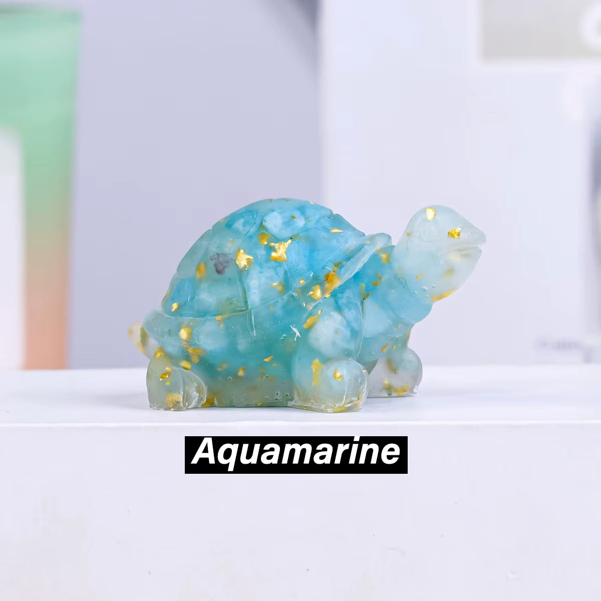 1PC Natural Crystal Stone Turtle Statue Reiki Stone Tortoise Figurine Amulet Fengshui Sculpture for Home Office Decoration