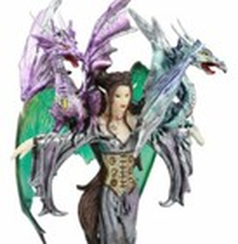 Ebros Khaleesi Mother of Dragons Statue 10.25" Tall Fairy with Two Dragons