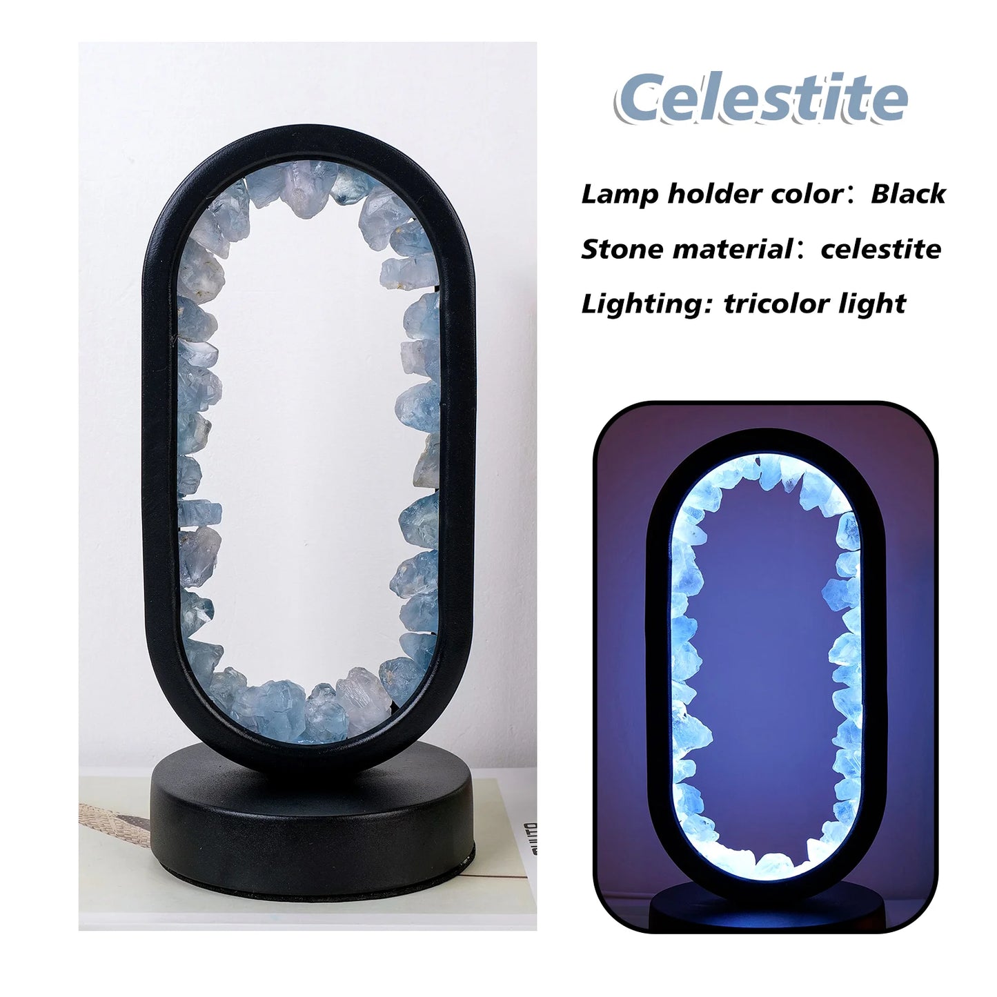 1PC Led Bedside Lamp Natural Quartz Amethyst Flowers Raw Stone Crystal Lamp Soothing Night Light for Bedroom and Desk