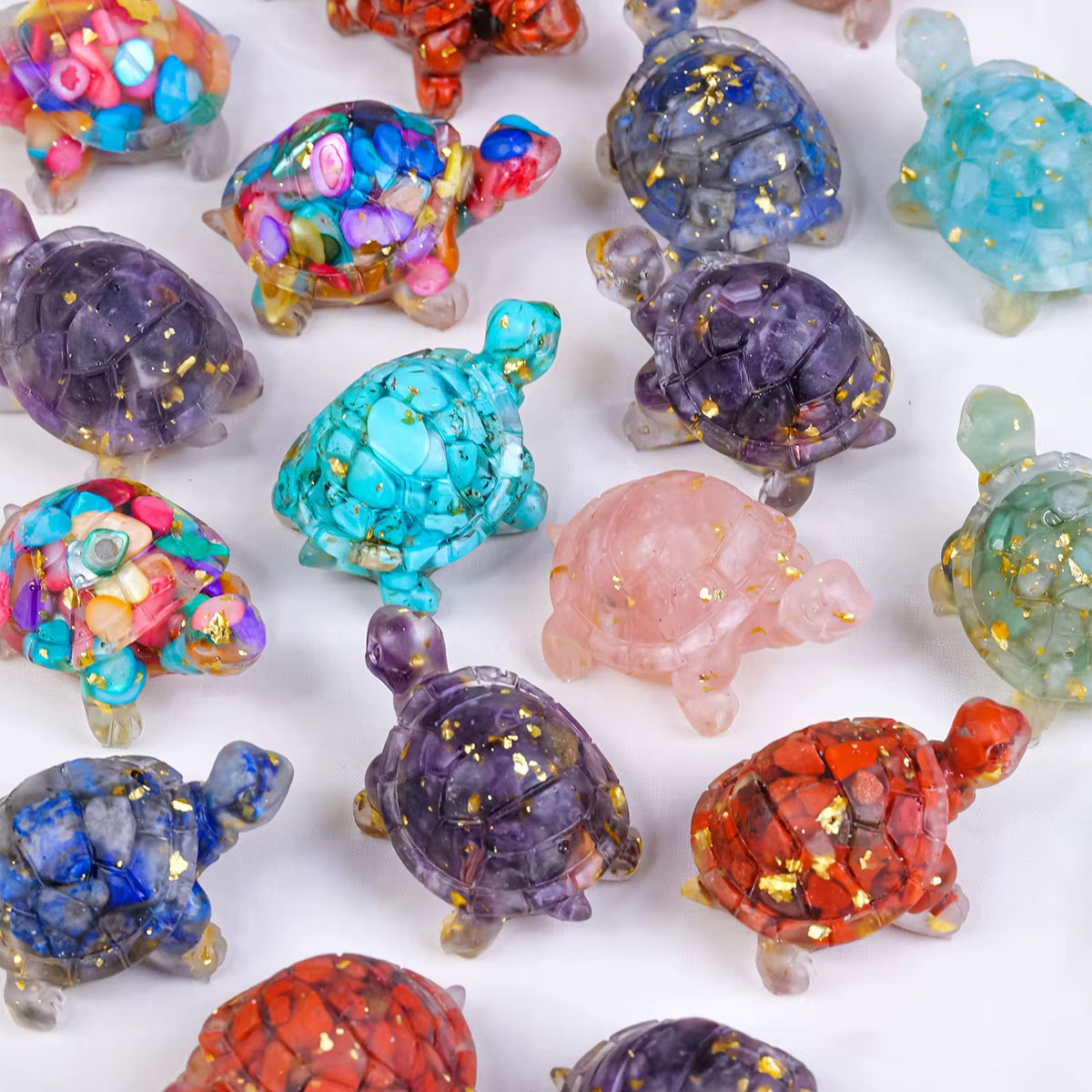 1PC Natural Crystal Stone Turtle Statue Reiki Stone Tortoise Figurine Amulet Fengshui Sculpture for Home Office Decoration