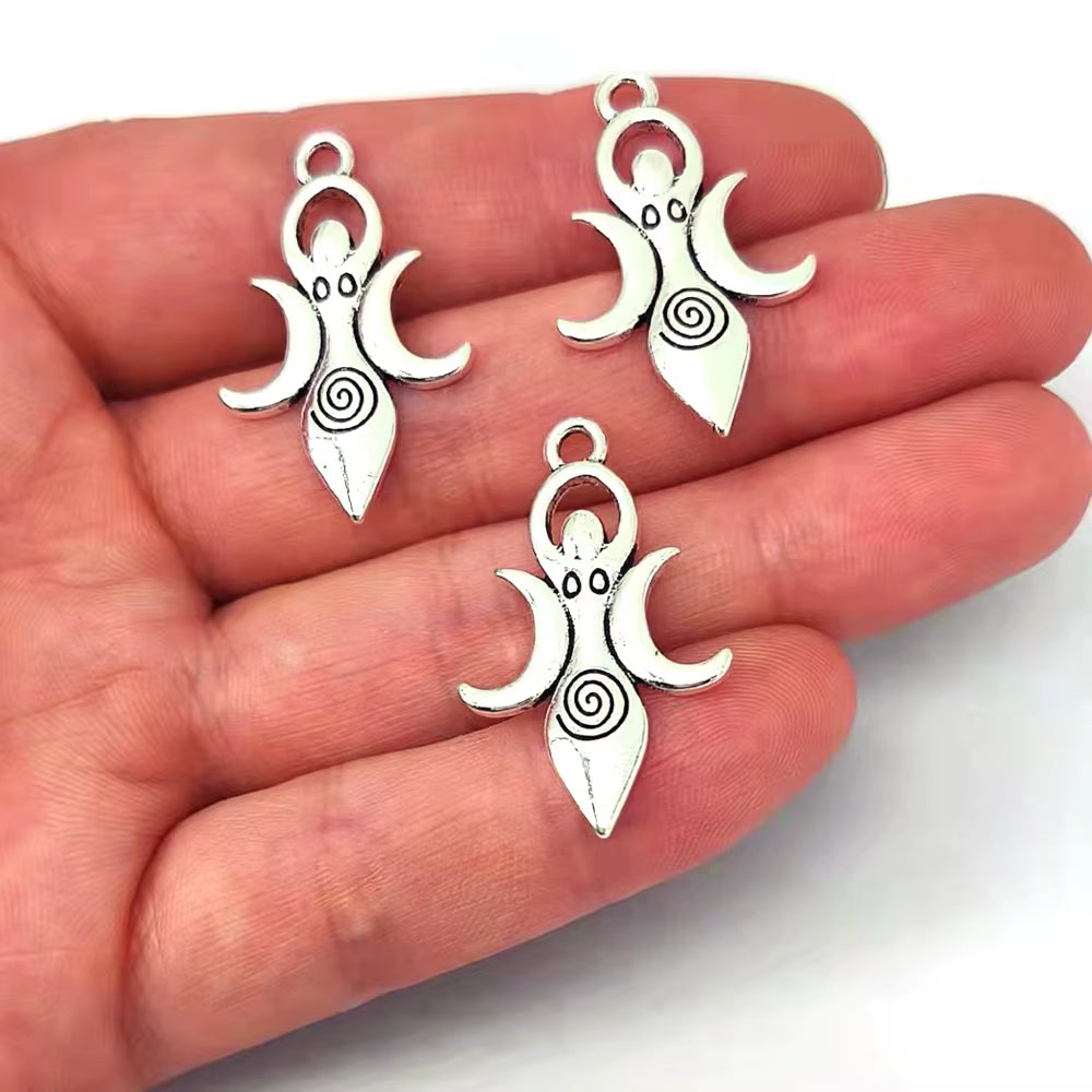 8 Designs No Mix 50Pcs Wiccan Goddess Moon Yoga Pendant Charm Witchcraft Fashion Jewelry for Women