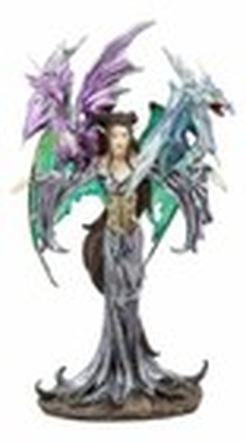 Ebros Khaleesi Mother of Dragons Statue 10.25" Tall Fairy with Two Dragons