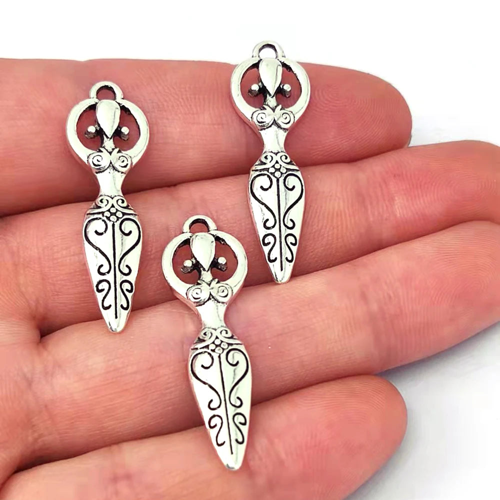 8 Designs No Mix 50Pcs Wiccan Goddess Moon Yoga Pendant Charm Witchcraft Fashion Jewelry for Women