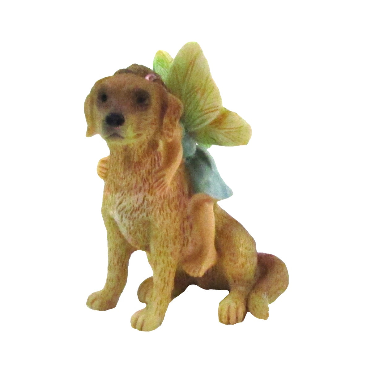 Mini Fairy Girl Riding Dog Garden Figurine Miniature Figure Pet Ornament Decor Supply