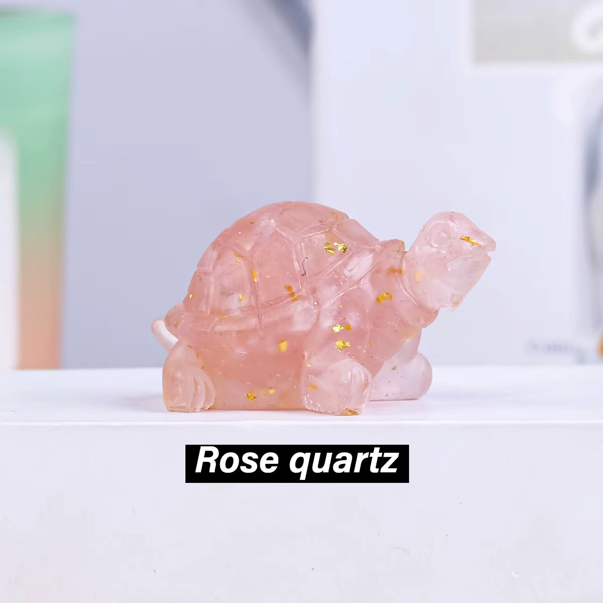 1PC Natural Crystal Stone Turtle Statue Reiki Stone Tortoise Figurine Amulet Fengshui Sculpture for Home Office Decoration