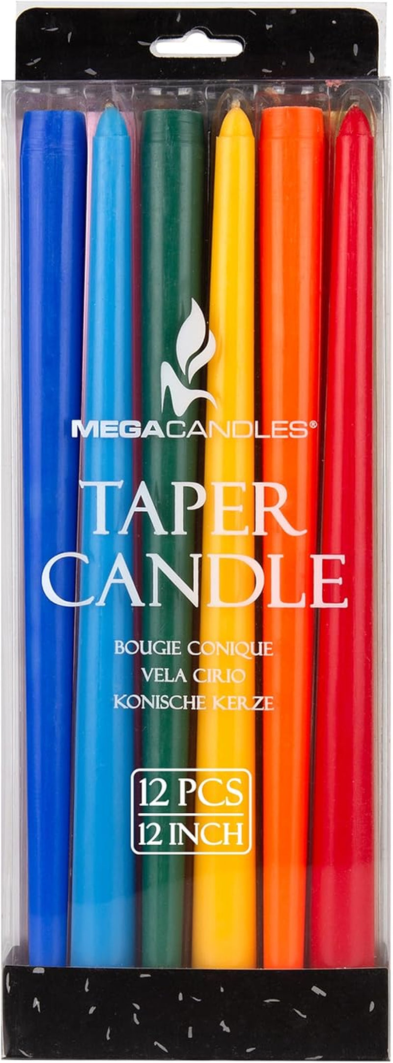 12 Pcs Unscented Supreme Assorted Colors Chime Taper Candles, Handcrafted Wax Candle 12 Inch X 7/8 Inch, Casting Chimes, Rituals, Spells, Vigils, Witchcraft, Wiccan, Meditation, Altar