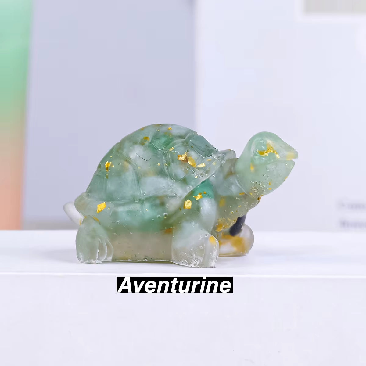 1PC Natural Crystal Stone Turtle Statue Reiki Stone Tortoise Figurine Amulet Fengshui Sculpture for Home Office Decoration