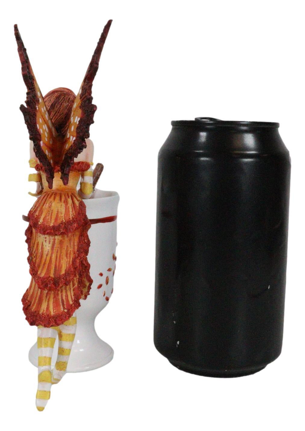 Amy Brown Autumn Apple Cider Cinnamon Tea Fairy Statue 6.25"Tall Tea Cup Fairy