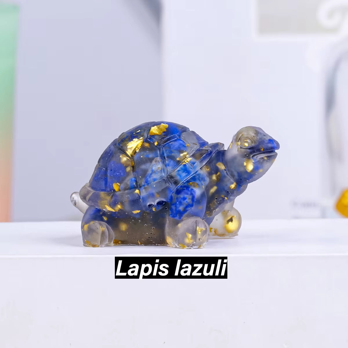 1PC Natural Crystal Stone Turtle Statue Reiki Stone Tortoise Figurine Amulet Fengshui Sculpture for Home Office Decoration
