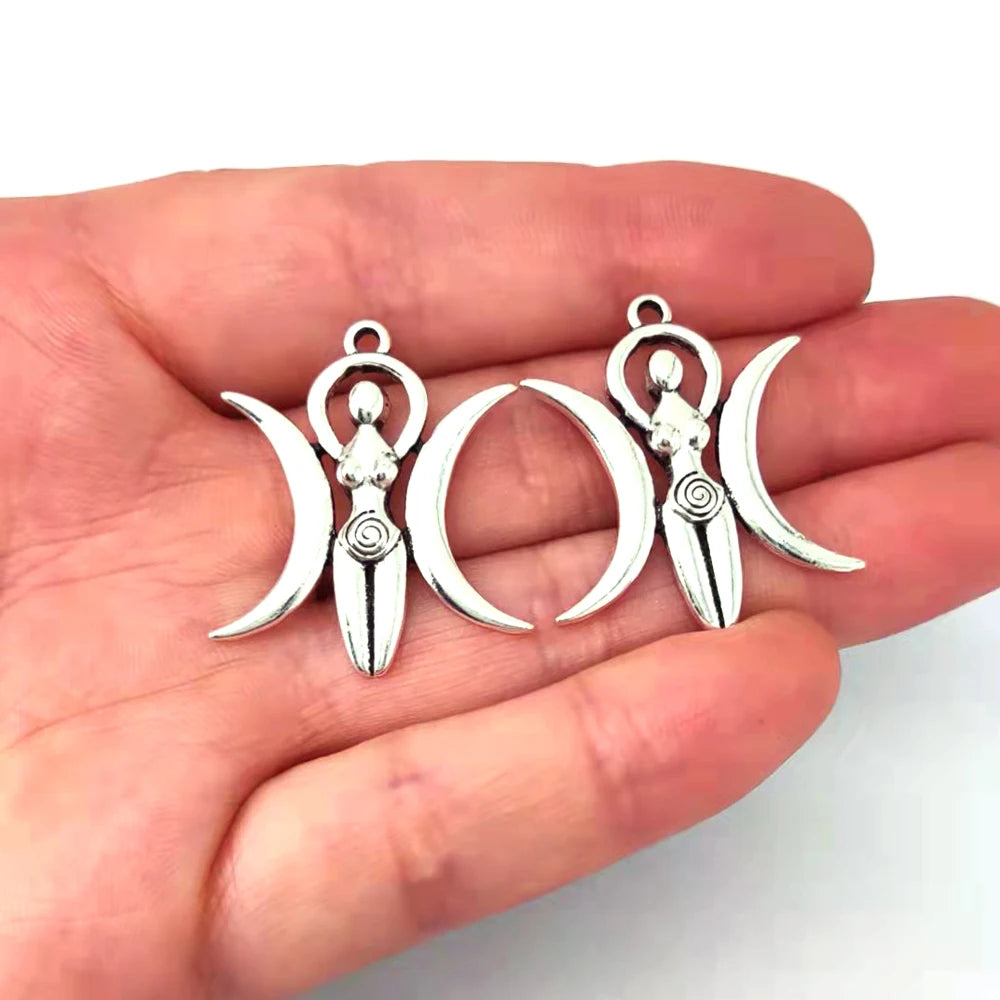 8 Designs No Mix 50Pcs Wiccan Goddess Moon Yoga Pendant Charm Witchcraft Fashion Jewelry for Women
