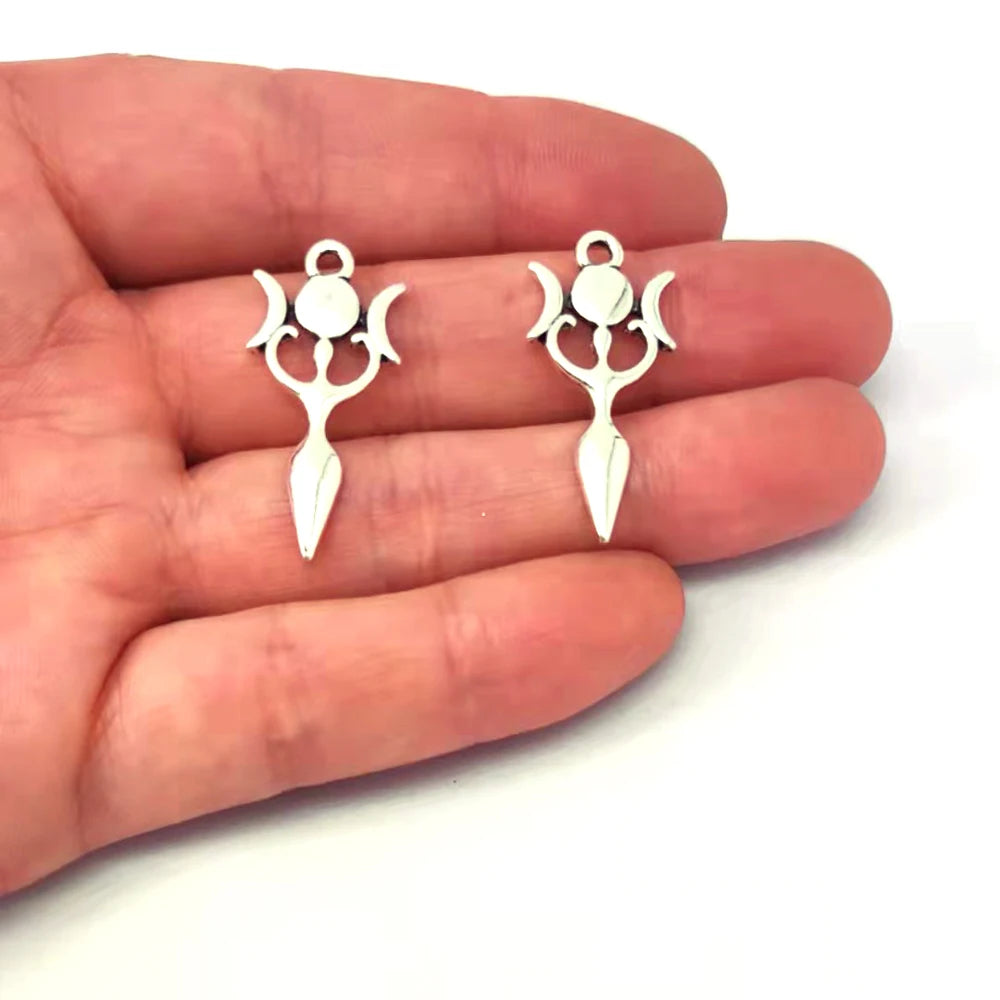 8 Designs No Mix 50Pcs Wiccan Goddess Moon Yoga Pendant Charm Witchcraft Fashion Jewelry for Women