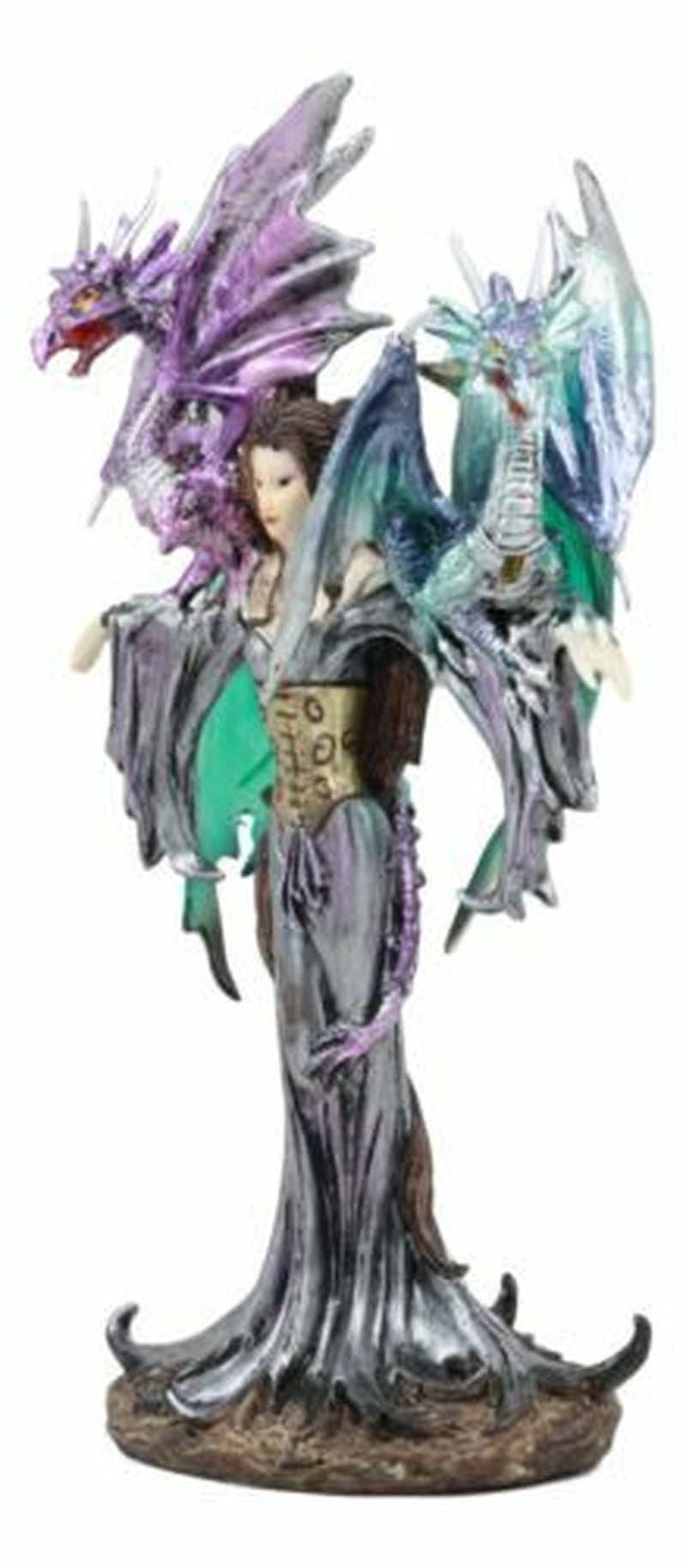 Ebros Khaleesi Mother of Dragons Statue 10.25" Tall Fairy with Two Dragons