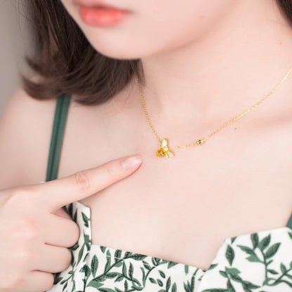 Citrine Peridot Bee Color Necklace