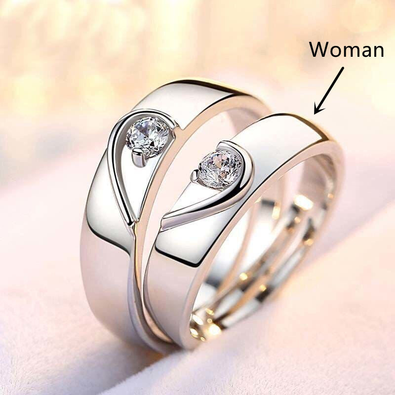 Silver Plated Couple Rings A Pair