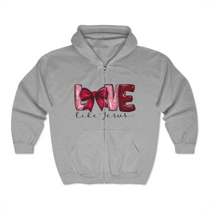 Hoodie - Love like Jesus Heavy Blend Full Zip Sweatshirt