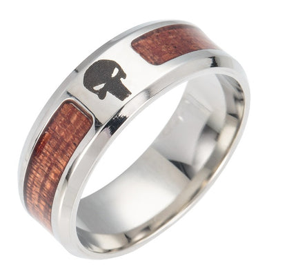 Wood inlaid ring