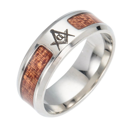 Wood inlaid ring