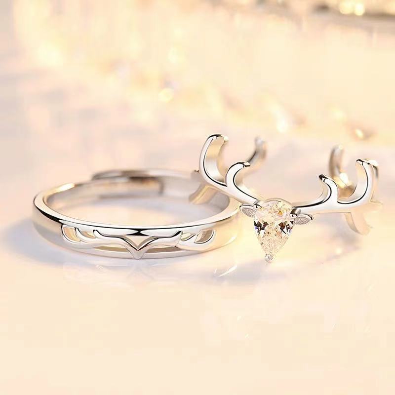 Silver Plated Couple Rings A Pair