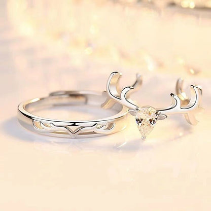 Silver Plated Couple Rings A Pair