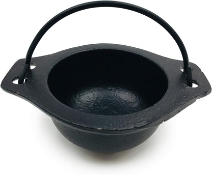 Cast Iron Cauldron - Charcoal Incense Burner, Halloween Decor, Altar Supplies - 3 Inch Diameter