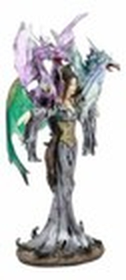 Ebros Khaleesi Mother of Dragons Statue 10.25" Tall Fairy with Two Dragons