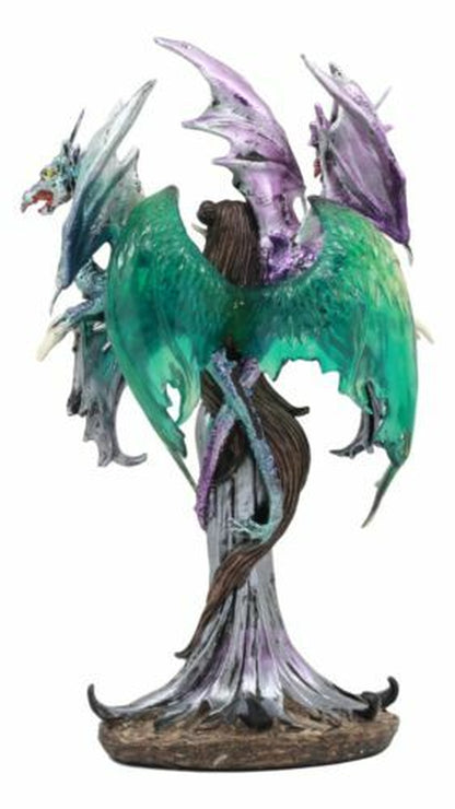 Ebros Khaleesi Mother of Dragons Statue 10.25" Tall Fairy with Two Dragons