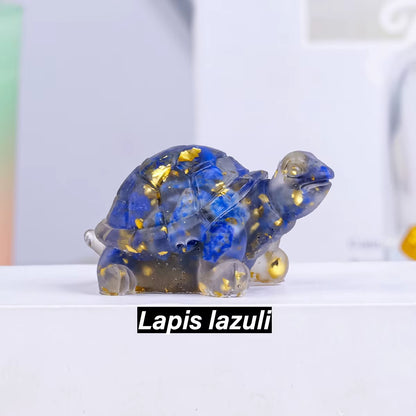1PC Natural Crystal Stone Turtle Statue Reiki Stone Tortoise Figurine Amulet Fengshui Sculpture for Home Office Decoration