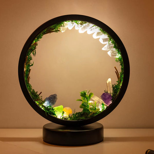 1PC LED Rechargeable Bedside Lamp Natural Quartz Forest Healing Crystal Nightlight Bedroom Desk Network Circle Decorative Light