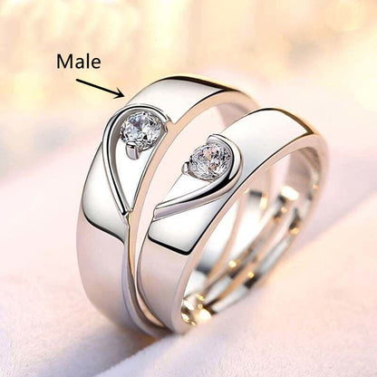 Silver Plated Couple Rings A Pair